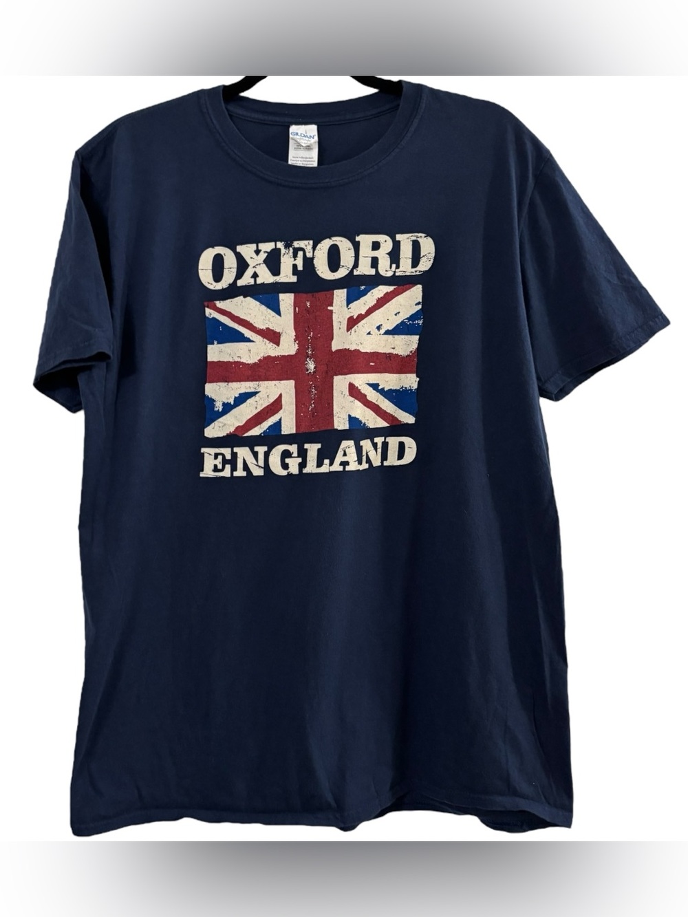 Gildan Navy Oxford England Union Jack Graphic Tee Men’s size L